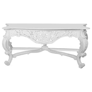 Hand Carved Louis White Large Console Table