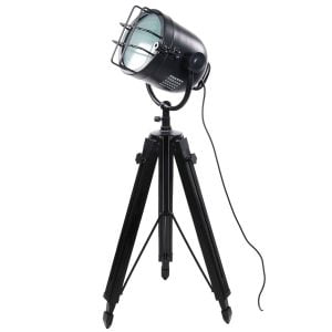 Black Industrial Spotlight Tripod Lamp