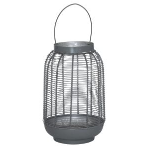 Medium Silver And Grey Glowray Wire Lantern