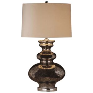 Francis Metallic Glass Lamp With Velvet Shade