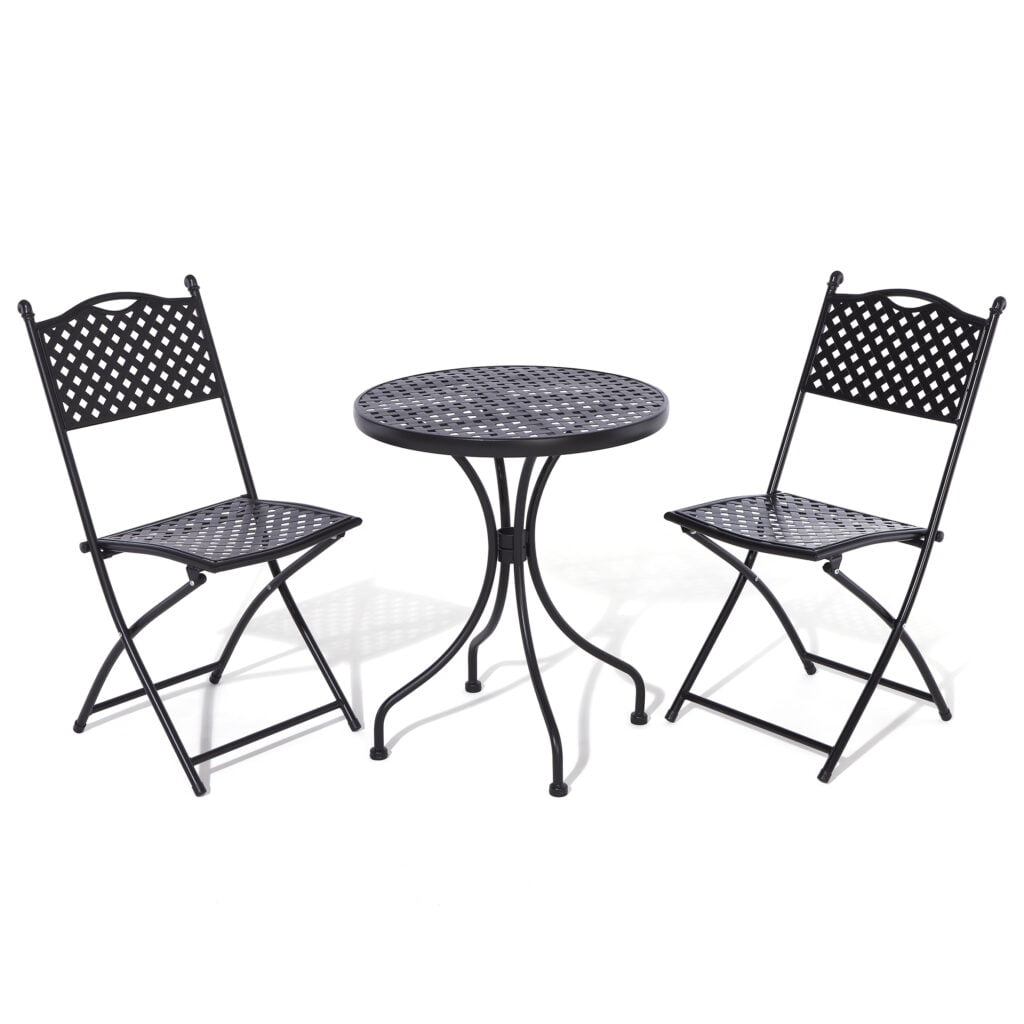 Black Metal Bistro Set Longsight Home and Garden Langho