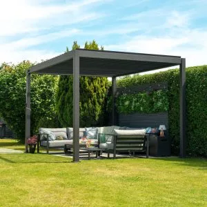 Nova - Titan Aluminium Pergola - 3m Square - Grey