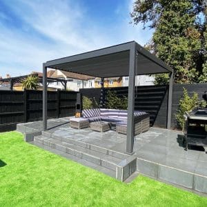 Nova - Titan Aluminium Pergola - 3.6m Square - Grey
