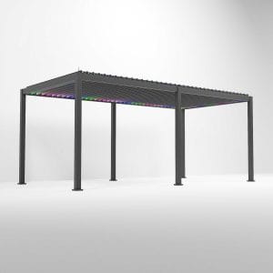 Nova - Titan LED Pergola -  6m x 3m Rectangular - Grey