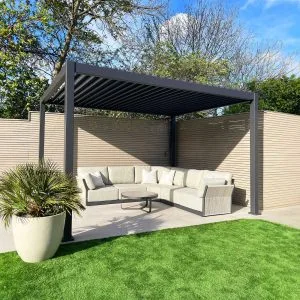 Nova - Titan Aluminium Pergola - 4m x 3.6m Pergola - Grey