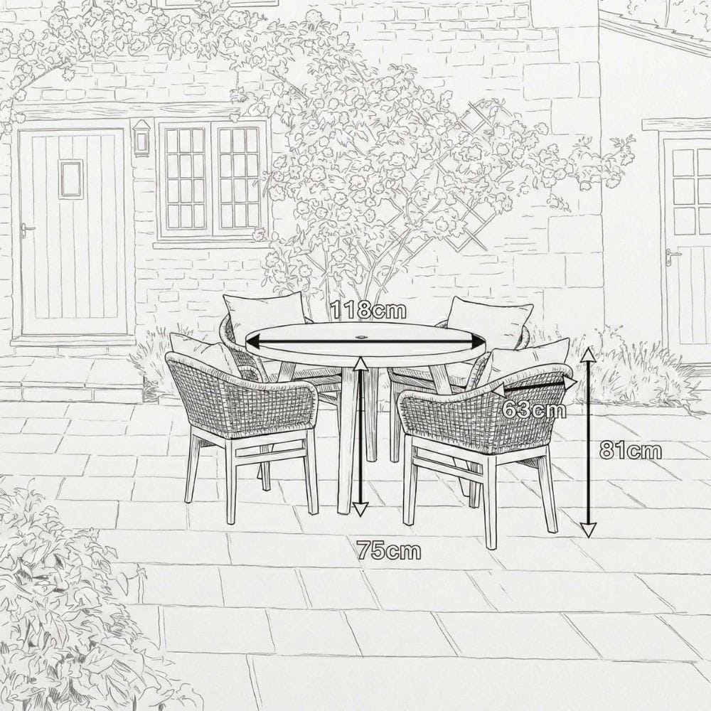 Nova 4 Seat Rope Outdoor Dining Set 1
