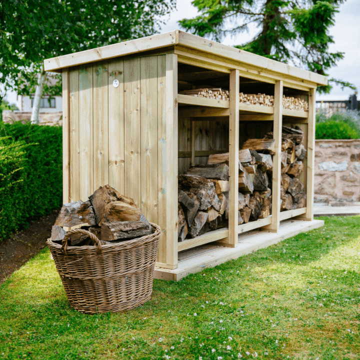 log store with kindling shelf